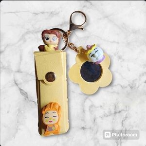 Disney NEW Upcycled Doorables Squish a Lots Belle Mrs. Potts Clockworth Keychain